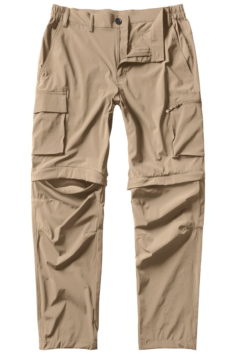 Gash Hao Mens Hiking Convertible Pants Outdoor Waterproof Quick Dry Zip Off Lightweight Fishing Pantsï¼ˆKhaki 32X32ï¼‰ - Image 1